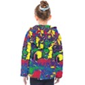 Colorful shapes abstract painting                     Kids  Hooded Puffer Jacket View2