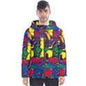 Colorful shapes abstract painting                      Men s Hooded Puffer Jacket View1