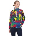 Colorful shapes abstract painting                      Women Half Zip Windbreaker View1