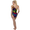 Colorful shapes abstract painting                     To One Side Swimsuit View2