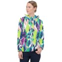 Misc leaves                       Women Hooded Front Pocket Windbreaker View1