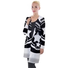 Star Black Button Hooded Pocket Cardigan