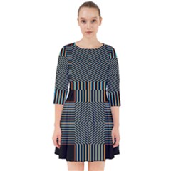 Cross Abstract Smock Dress