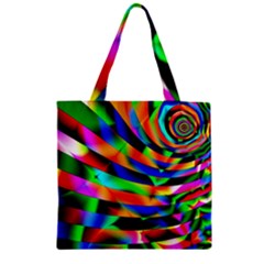 Abstract Art Artwork Digital Art Color Zipper Grocery Tote Bag by Pakrebo