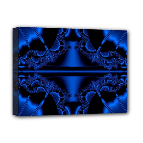 Art Fractal Artwork Creative Blue Black Deluxe Canvas 16  X 12  (stretched) 