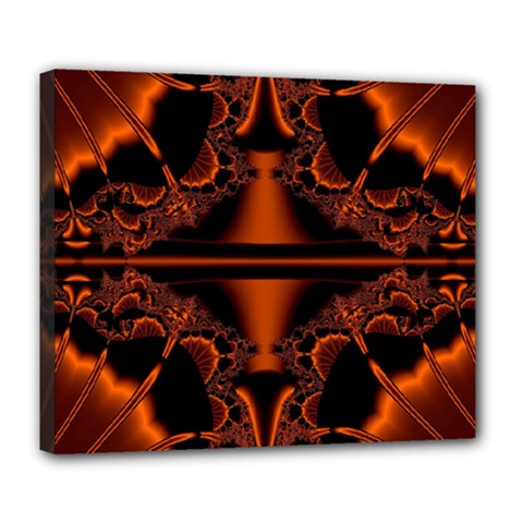 Art Fractal Artwork Creative Black Brown Deluxe Canvas 24  X 20  (stretched)