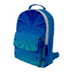 Digital Arts Fractals Futuristic Blue Magenta Flap Pocket Backpack (large)