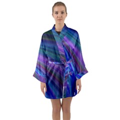 Background Abstract Curves Long Sleeve Kimono Robe