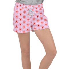 Texture Star Backgrounds Pink Women s Velour Lounge Shorts