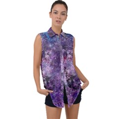 Nikki Shade Sleeveless Chiffon Button Shirt