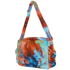Orange Blue Texture                   Buckle Multifunction Bag