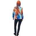 Orange blue texture                      Women Hooded Front Pocket Windbreaker View2