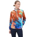 Orange blue texture                      Women Half Zip Windbreaker View1