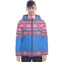 Shapes on a blue background                      Men s Hooded Puffer Jacket View1