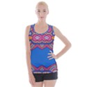 Shapes on a blue background                     Criss cross Back Tank Top View1