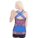 Shapes on a blue background                     Criss cross Back Tank Top View2