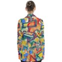 Colorful painted shapes                     Women s Open Front Pockets Cardigan View2