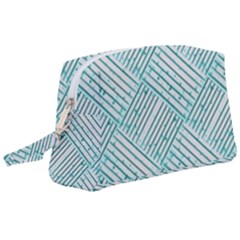 Wood Texture Diagonal Pastel Blue Wristlet Pouch Bag (large)