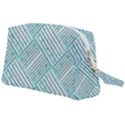 Wood Texture Diagonal Pastel Blue Wristlet Pouch Bag (Large) View2