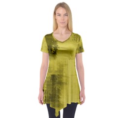 Watercolor Wash - Yellow Short Sleeve Tunic 