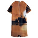 Digital Art Artwork Ship Boats Sea Kids  Boyleg Half Suit Swimwear View2