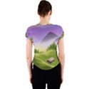 Digital Art Painting Landscape Crew Neck Crop Top View2