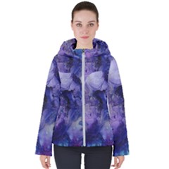 Blue Purple Ink                       Women s Hooded Puffer Jacket