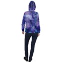Blue purple ink                        Women Hooded Front Pocket Windbreaker View2