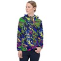 3d colorful texture 2                       Women Hooded Front Pocket Windbreaker View1