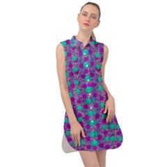 Happy Days Of Free  Polka Dots Decorative Sleeveless Shirt Dress by pepitasart