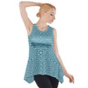 Lines Blue Repeating Textile Side Drop Tank Tunic View1