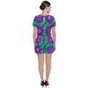 Purple shapes on a green background                        Crop Top and Shorts Co-Ord Set View2