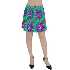 Purple Shapes On A Green Background                         Panel Skirt