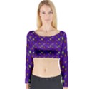 School Girl Braids Dark Blue Long Sleeve Crop Top View1