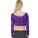 School Girl Braids Dark Blue Long Sleeve Crop Top View2