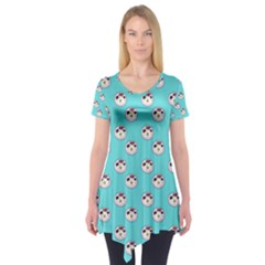 English Breakfast Aqua Short Sleeve Tunic 
