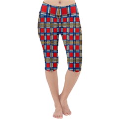 Plaid 4 Lightweight Velour Cropped Yoga Leggings