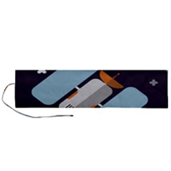 Satellite Machine Space Dark Roll Up Canvas Pencil Holder (l)