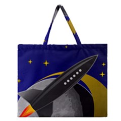 Science Fiction Sci Fi Sci Fi Logo Zipper Large Tote Bag by Pakrebo