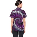 Fractal Background Swirl Art Skull Women s Short Sleeve Shirt View2
