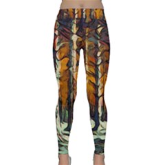 Forest Woods Trees Night Shadows Classic Yoga Leggings