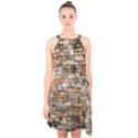 Hsc2 8 Halter Collar Waist Tie Chiffon Dress View1