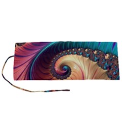 Fractal Multi Colored Fantasia Roll Up Canvas Pencil Holder (s)