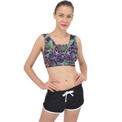 Background Design Art Artwork V-back Sports Bra