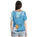 Patokip V-Neck Flutter Sleeve Top View2