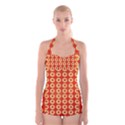 Wallpaper Illustration Pattern Boyleg Halter Swimsuit  View1