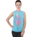 Lady in the pool Mock Neck Chiffon Sleeveless Top View1