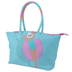 Lady In The Pool Canvas Shoulder Bag by Valentinaart