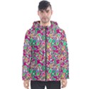 Red green spots                          Men s Hooded Puffer Jacket View1