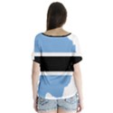 Botswana Flag Map Geography V-Neck Flutter Sleeve Top View2